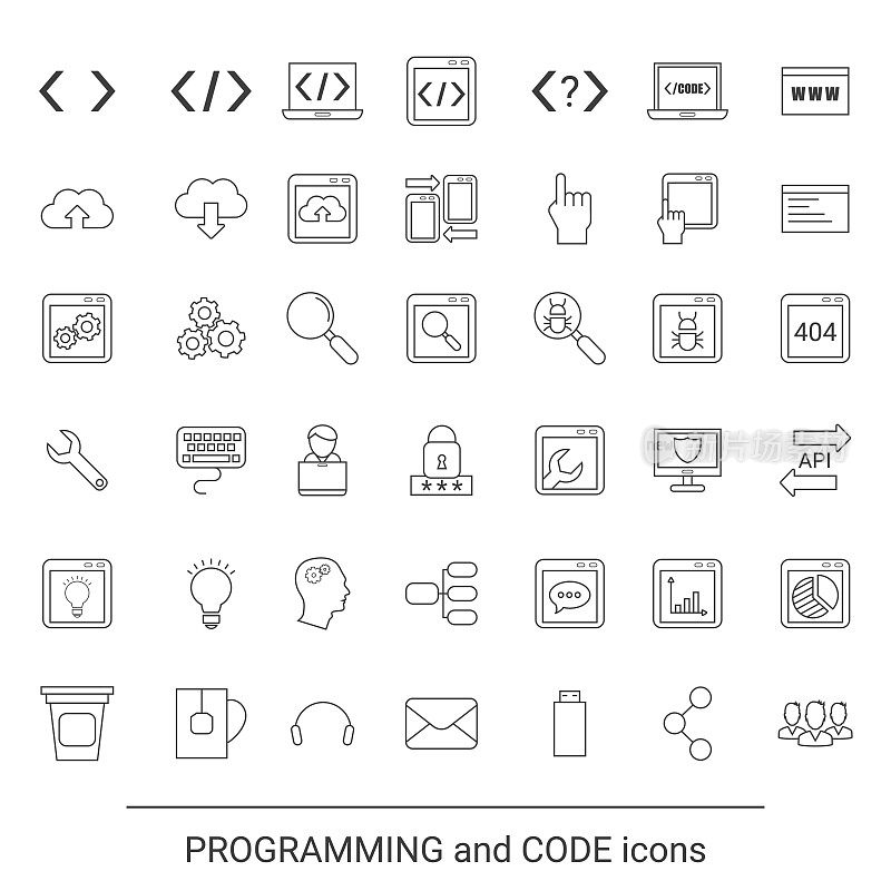 Programming icon set